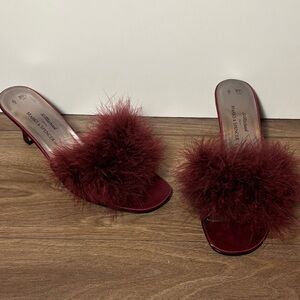 Women’s Marks & Spencer Vintage Style Feather and Satin Kitten Heel Mules